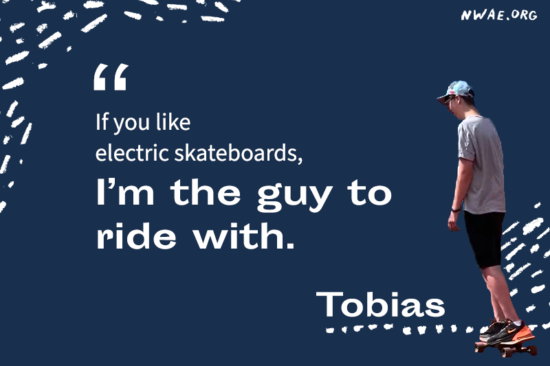 Tobias says, "if you like electric skateboards, I'm the guy to ride with."